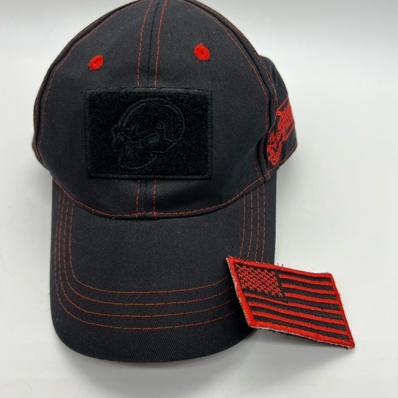 VOODOO TACTICAL MENS BLACK AND RED BALL CAP WITH VELCROS ADJUSTABLE STRAP - Picture 10 of 11